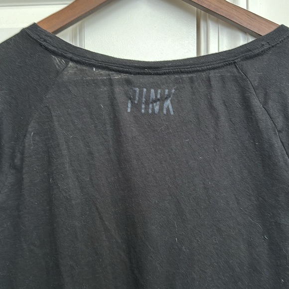 PINK black sequined long sleeve tee - Picture 3 of 4